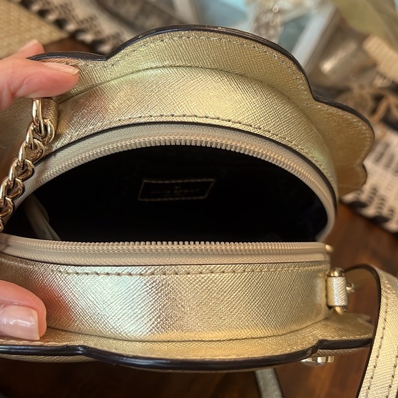 KATE SPADE DOWN THE RABBIT HOLE BEEHIVE GOLD CROSSBODY PURSE NWOT - Picture 10 of 15